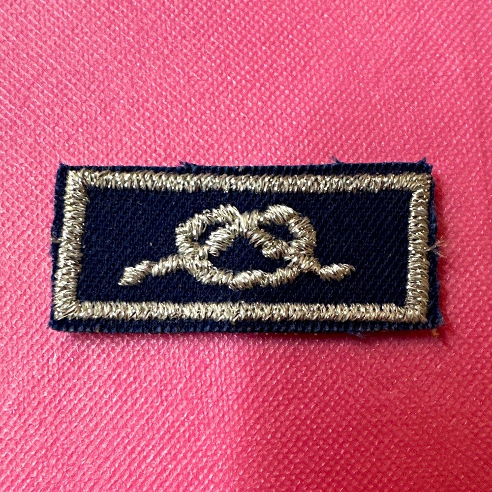 Boy Scouts Rectangular Knot Insignia Patch Black Silver Border - Single Unit